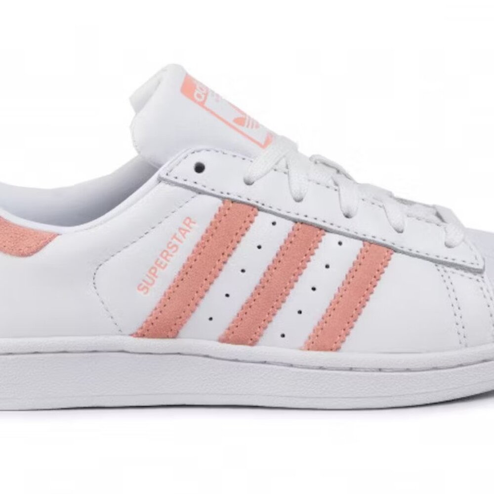 adidas Superstar White/Glow Pink, Womens 8.5